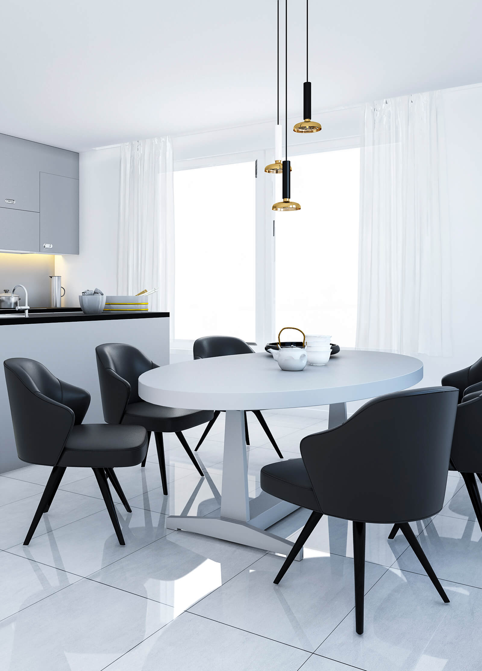 Modern Kitchen Room.